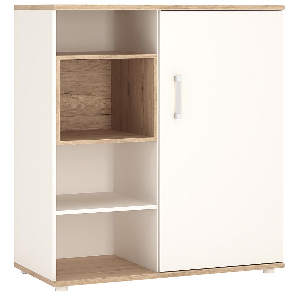 4KIDS Low cabinet with shelves Sliding Door opalino handles